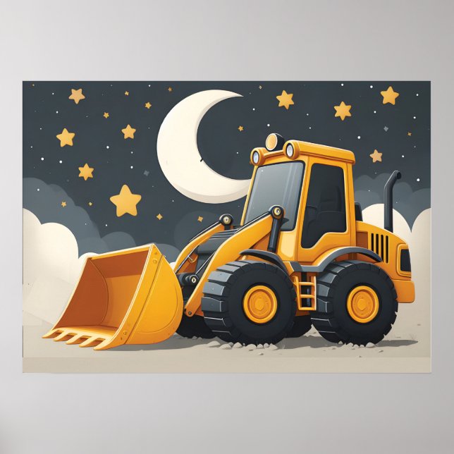 Poster Tracteur de construction à chargeur frontal (Devant)
