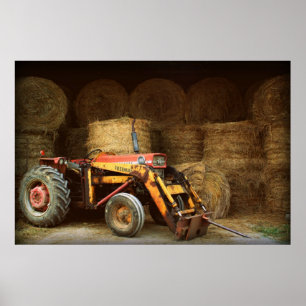 Poster tracteur de foin