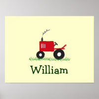 Tracteur personnalisé Art mur : Tracteur rouge