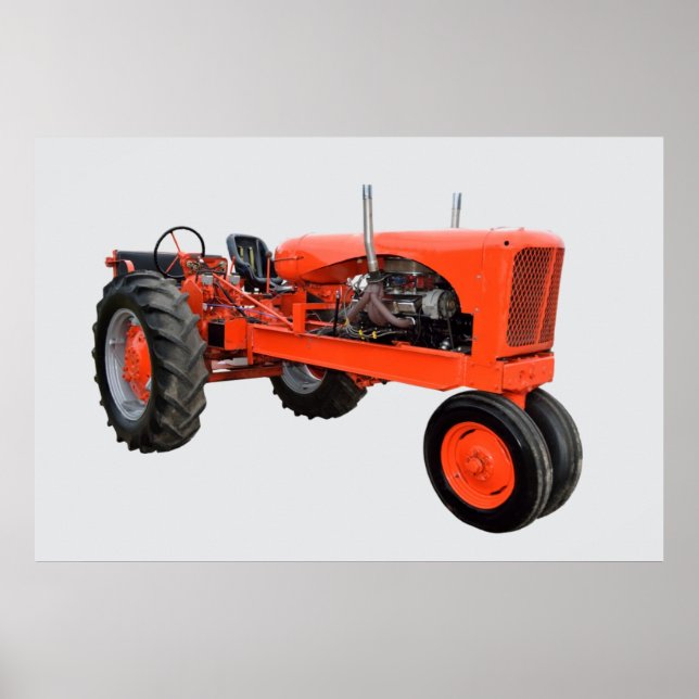 Poster Tracteur rouge vintage (Devant)