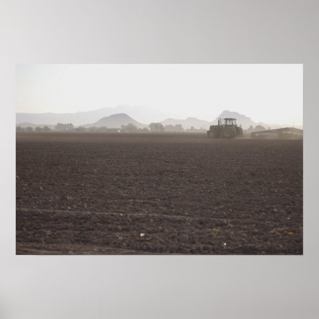 Poster Tracteur sur le terrain (Devant)