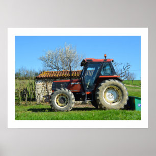 Poster Tracteur sur une ferme en France