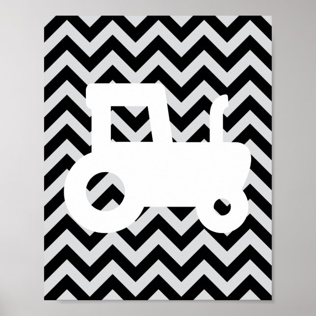 Poster Tracteurs, camions et Bucks Chevron Art Print Set (Devant)
