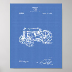 Poster Tractor 1919 Patent Art Blueprint