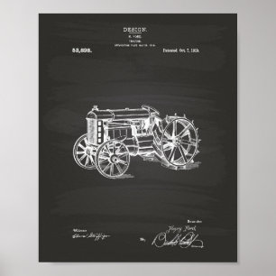 Poster Tractor 1919 Patent Art Chalkboard