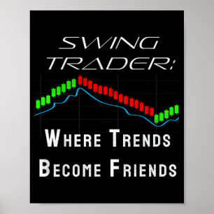Poster Trader de swing drôle de marché boursier