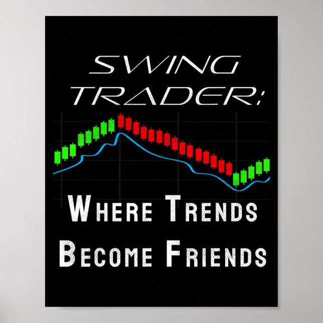 Poster Trader de swing drôle de marché boursier  (Devant)