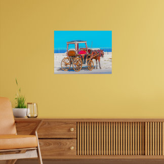 Poster Traditional Maltese Horse Carriage (Karozzin) in V