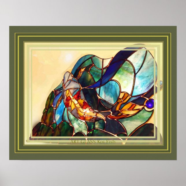 Poster traditionnel japonais Koi Fish Nature Art (Devant)