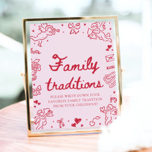 Poster Traditions familiales de la baby shower de la Sain