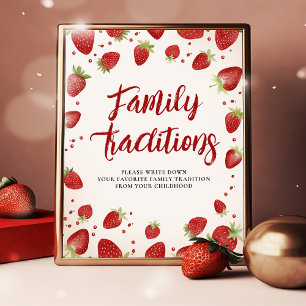Poster Traditions familiales personnalisées Signes fraise