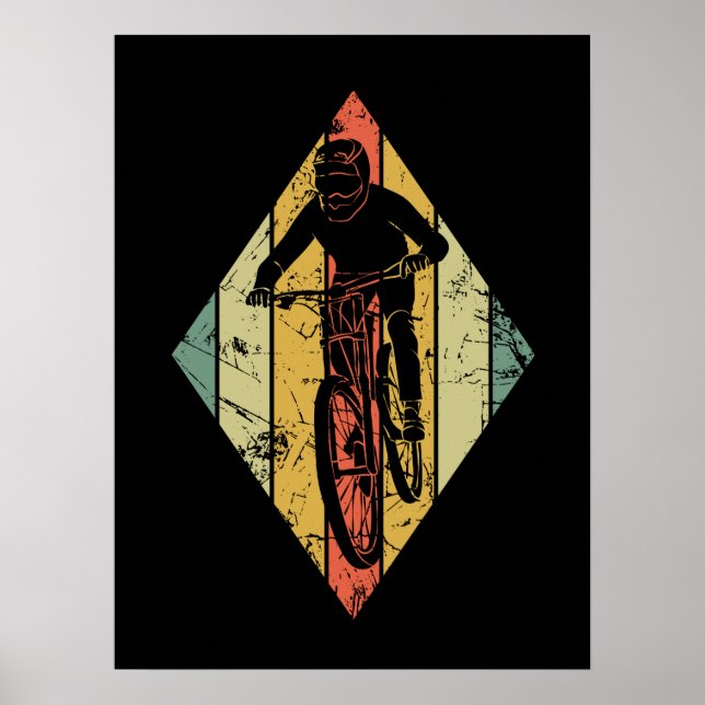 Poster Trail Mountain Biker Vintage (Devant)