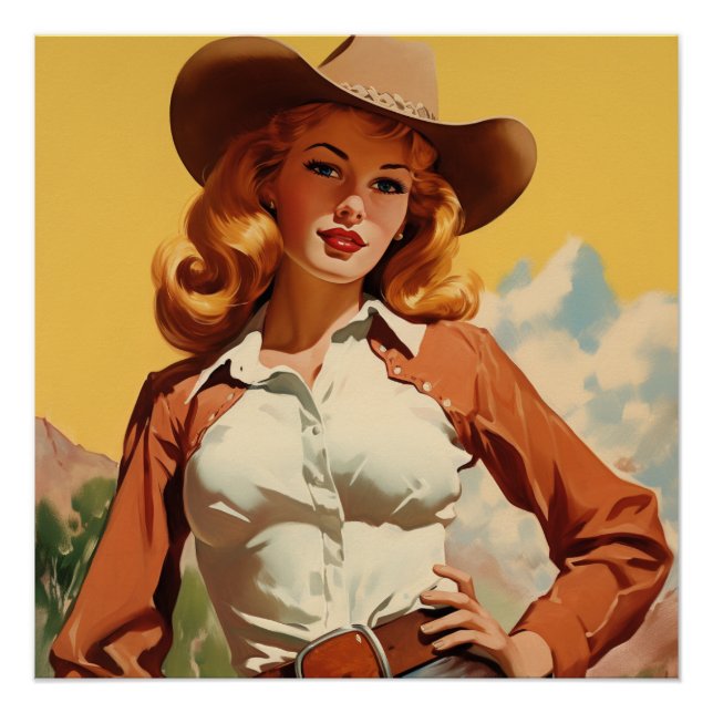 Poster Trailblazing Cowgirl Allure : Wild West Whispers (Devant)