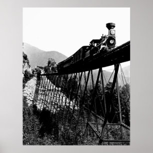 Poster Train 1880 à l'entaille de Crawford, NH