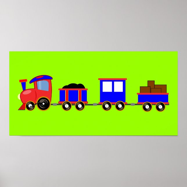 Poster train-312107 caricature de train jouets moteurs vo (Devant)