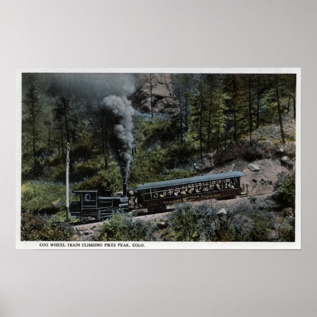 Poster Train à crémaillère en montée (Devant)