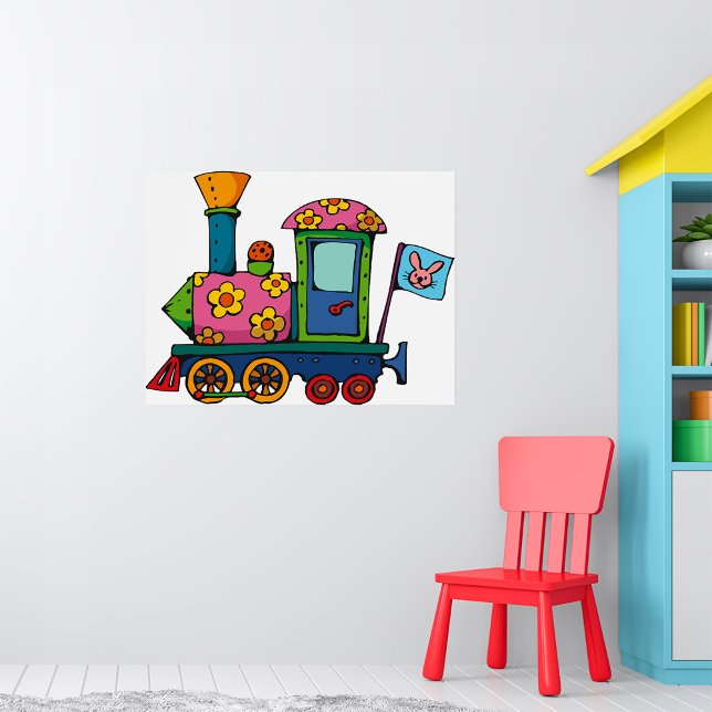 Poster Train à fleurs de jouets (Créateur téléchargé)