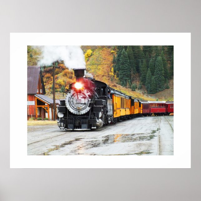 Poster Train à vapeur à Silverton (Devant)