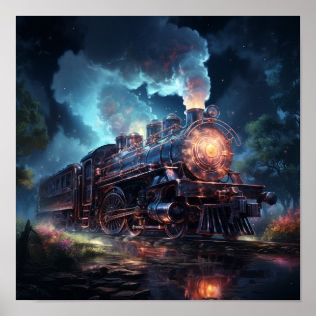 Poster Train à vapeur fantôme Iridescendant - (Devant)
