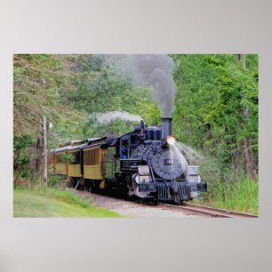 Poster Train à vapeur ferroviaire pour Trainspotspotters