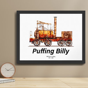 Poster Train à vapeur Puffing Billy Locomotive anglaise