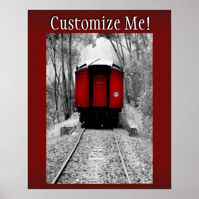 Poster Train à vapeur victorien de Caboose Rouge (Devant)