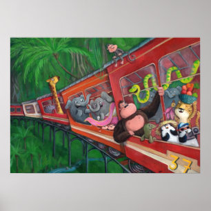 Poster Train Animal Jungle