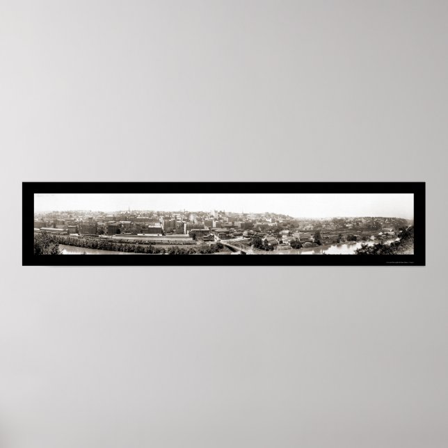 Poster Train & City Lynchburg Photo 1915 (Devant)