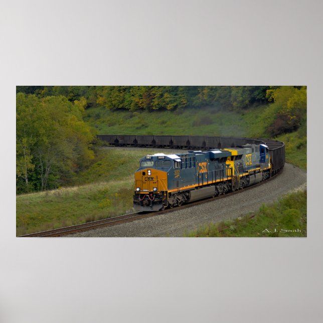 Poster Train de charbon d'automne (Devant)