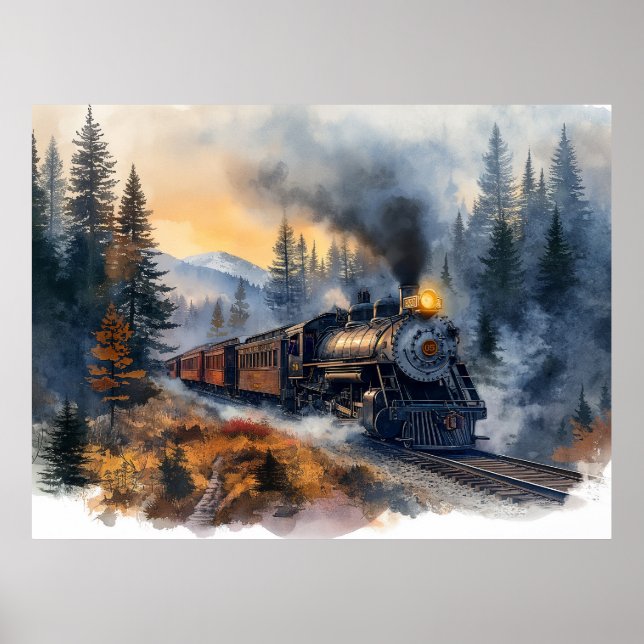 Poster Train de Noël nostalgique (Devant)