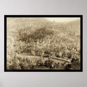 Poster Train Engine près de Black Hills SD WY 1890