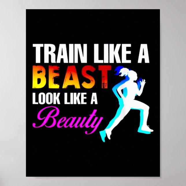 Poster Train Like A Look Like A Beauty Fitness  (Devant)