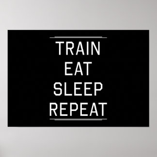 Poster Train Mange Sleep Répéter.
