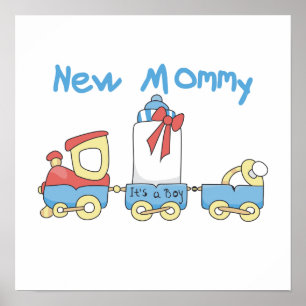 Poster Train New Mommy C'est un petit cadeau