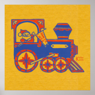 Poster Train père Noël