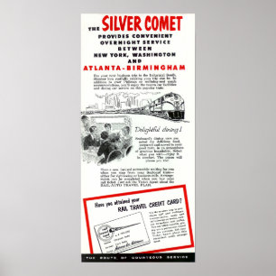 Poster Train Seaboard RailRoad Silver Comet