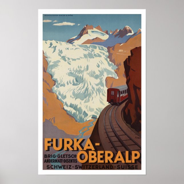 Poster Train suisse ~ Vintage voyage (Devant)