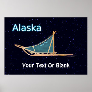 Poster traîneau à chiens - Alaska