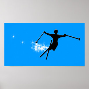 Poster traînée de poudre de ski