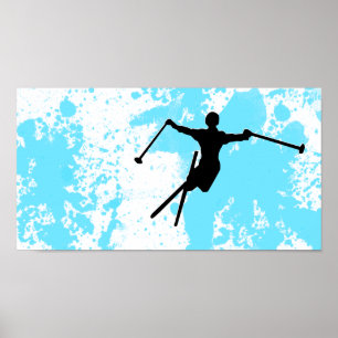 Poster traînée de poudre de ski