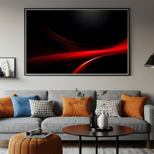 Poster Traînées de lumière rouge futuristes esthétique so