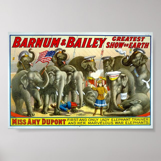 Poster Trainer Barnum et Bailey Elephant (Devant)