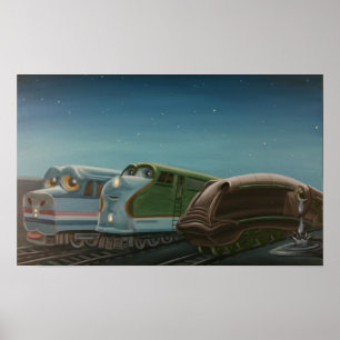 Poster Trains à Boston Yard