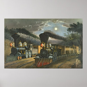 Poster Trains de l'Express de la foudre, 1863