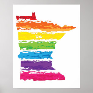 Poster trait arc-en-ciel du minnesota