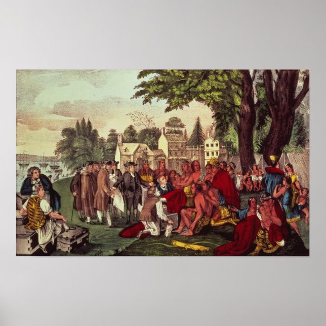 Poster Traité de William Penn avec les Indiens (Devant)