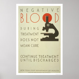 Poster Traitement négatif de sang WPA 1939