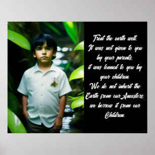 Poster Traitez bien la Terre   Garçon tropical