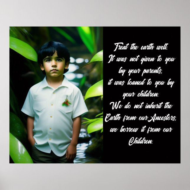 Poster Traitez bien la Terre | Garçon tropical (Devant)