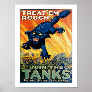 Poster Traitez-les en toux - Rejoignez les chars